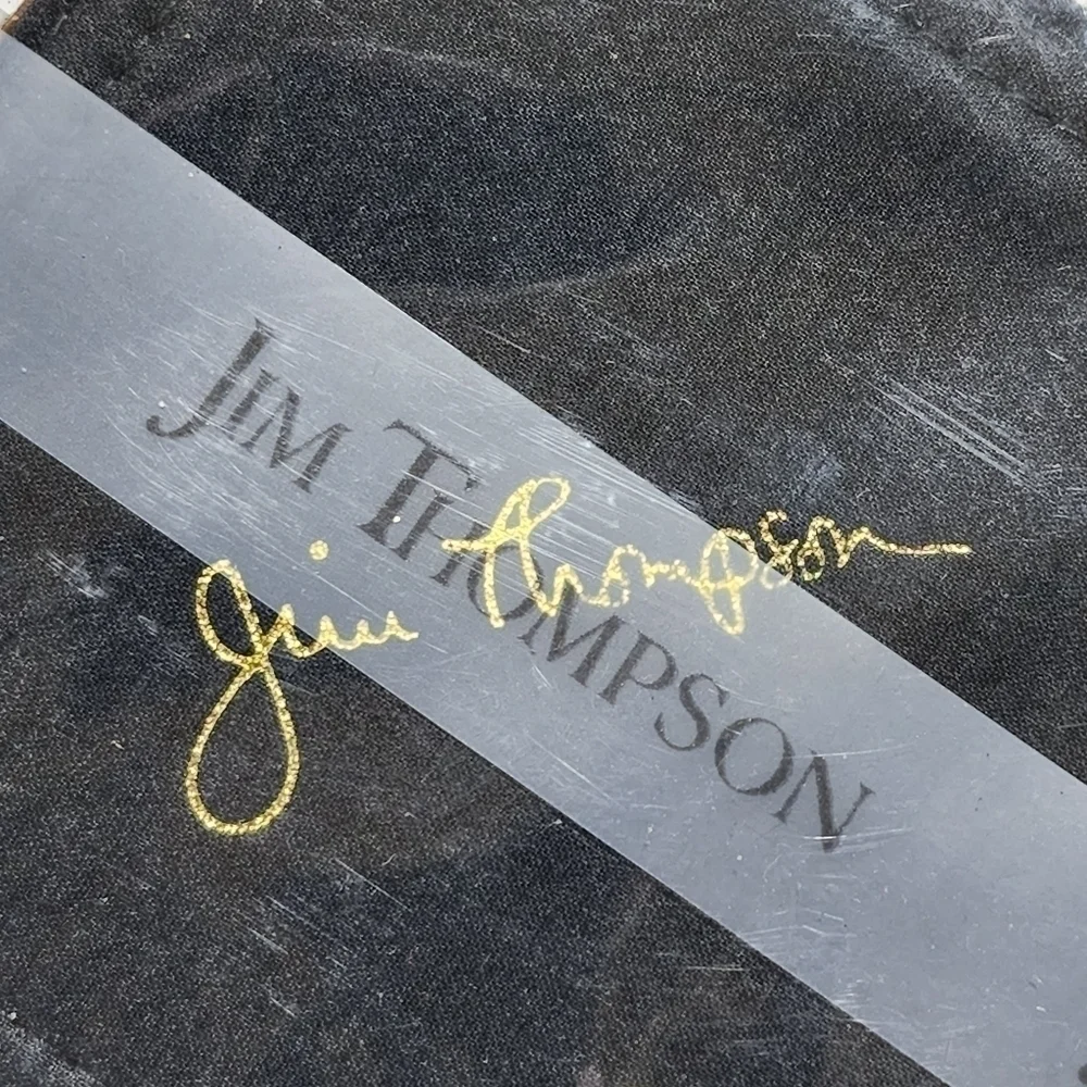 Jim Thompson Silk Coasters set of 2 Brown Black Gold Signed
